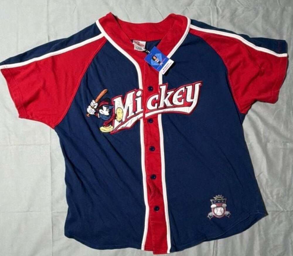 Vintage The Disney Store Mickey Mouse Baseball Jersey Size M